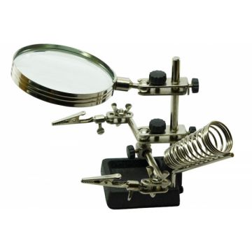 Lupa 2x 90mm z dodatkowymi końcówkami i żelaznym uchwytem