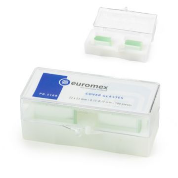 Euromex [PB.5168] - Szkiełka nakrywkowe 22 x 22 mm, 0,13–0,17 mm, 100 sztuk
